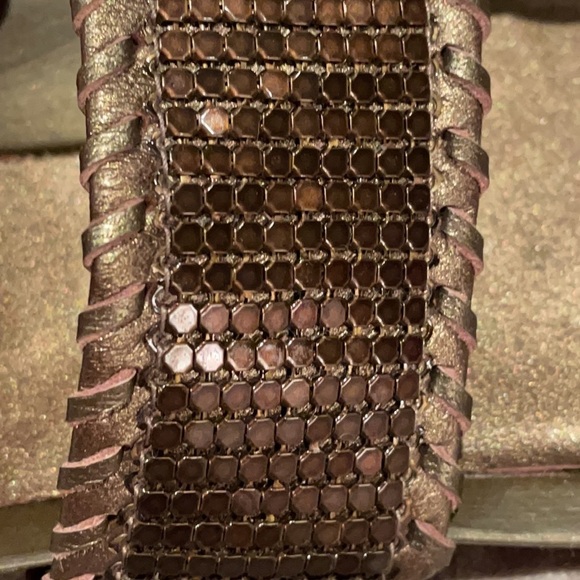 STUART WEITZMAN Bronze Mesh Gladiator Slide Thong Sandals - Picture 8 of 12